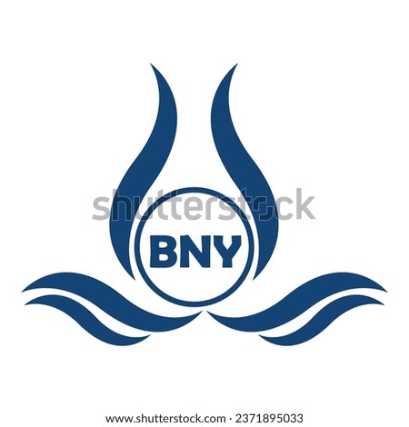 BNY letter water drop icon design with white background in illustrator, BNY Monogram logo design for entrepreneur and business.
