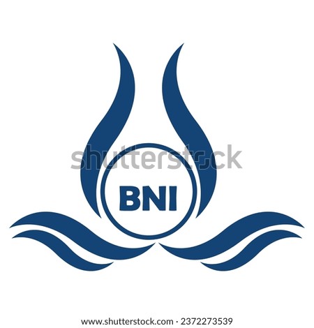 BNI letter water drop icon design with white background in illustrator, BNI Monogram logo design for entrepreneur and business.
