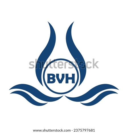 BVH letter water drop icon design with white background in illustrator, BVH Monogram logo design for entrepreneur and business.
