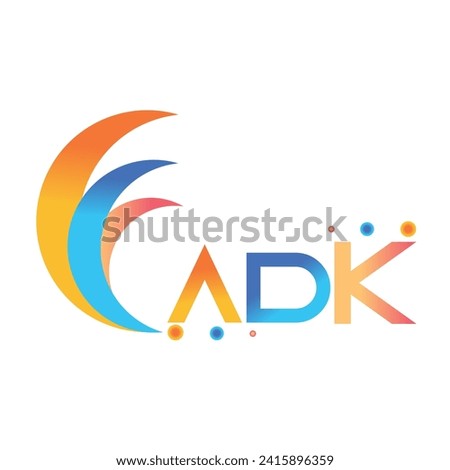 ADK letter technology logo design on white background. ADK creative initials letter business logo concept. ADK uppercase monogram logo and typography for technology, business and real estate brand.
