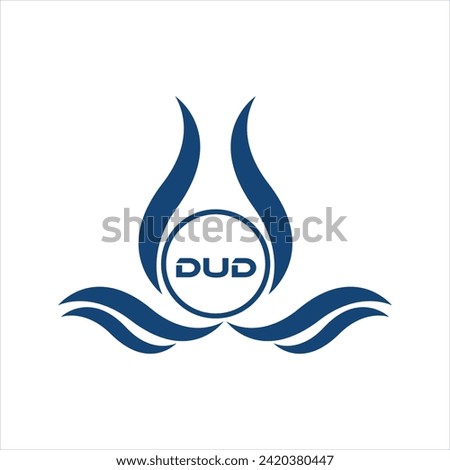 DUD letter water drop icon design with white background in illustrator, DUD Monogram logo design for entrepreneur and business.
