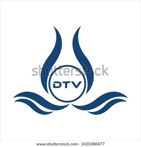 DTV letter water drop icon design with white background in illustrator, DTV Monogram logo design for entrepreneur and business.
