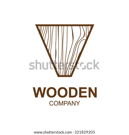 Abstract letter V logo design template with wooden texture,home,Logo design,Vector illustration,concept wood, sign,symbol,icon,Interesting design template for your company logo