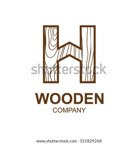 Abstract letter H logo design template with wooden texture,home,Logo design,Vector illustration,concept wood, sign,symbol,icon,Interesting design template for your company logo