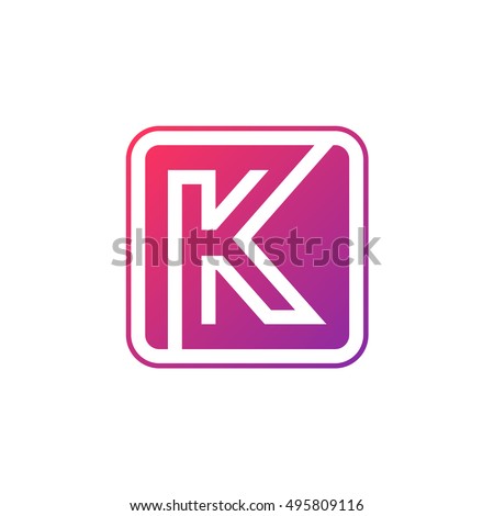 Letter K logo,Rounded rectangle shape symbol,Digital,Technology,Media