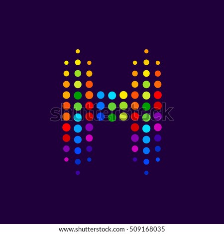 Letter H logo.Dots logo colorful,dotted shape logotype vector design