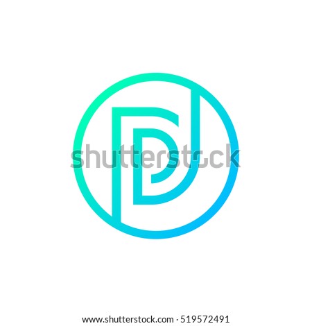 Letter D logo,Circle shape symbol,Digital,Technology,Media
