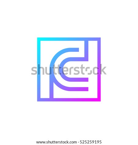 Letter C logo,Square shape symbol,Digital,Technology,Media