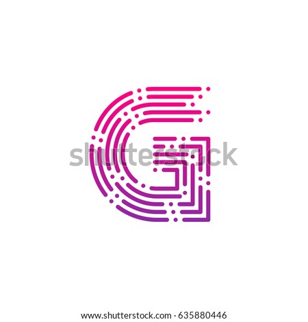 Letter G with Dots and Lines logotype,Fast Speed, Delivery, Digital and Technology for your Corporate identity