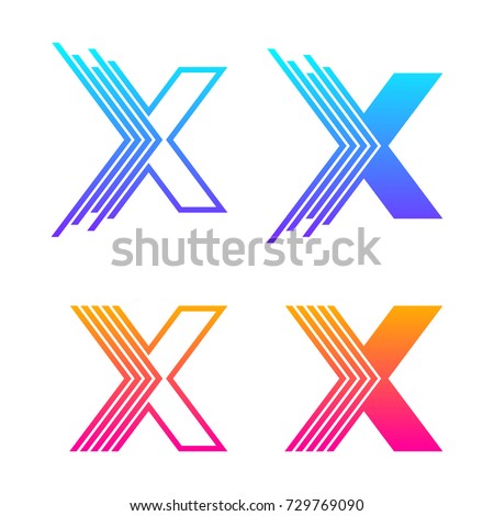 Letter X Colorful logotype with Modern line Technology and Digital Connection concept for your Corporate identity