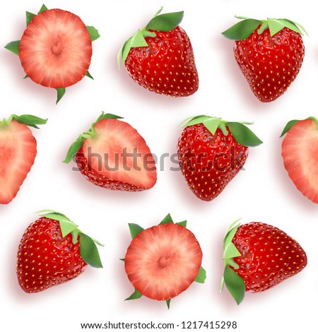 Similar – Image, Stock Photo topview of strawberries on wooden background