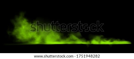 Green smoke on transparent background. Bad smells most toxic smog. Stock vector illustration