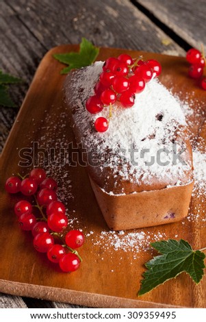 chocolate cake with red currant