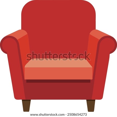 Illustration of a red armchair isolated on a white background