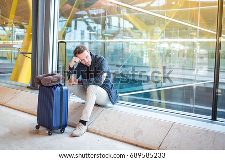 Similar – Image, Stock Photo sad man lost in thought