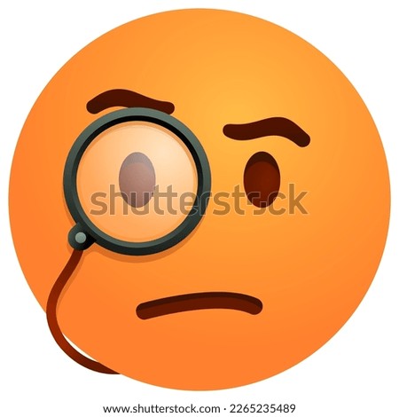 Emoji. Face with monocle vector illustration