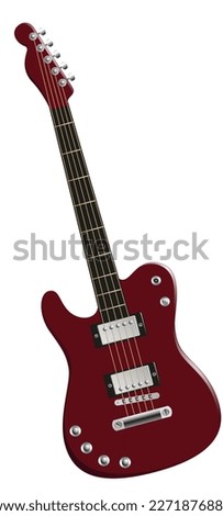 musical instrument - rock guitar vector illustration
