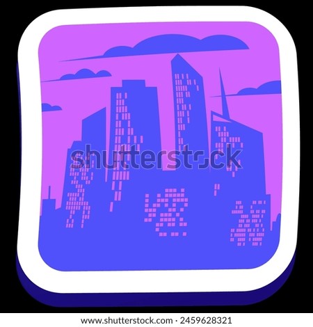 square emblem city logo vector illustration