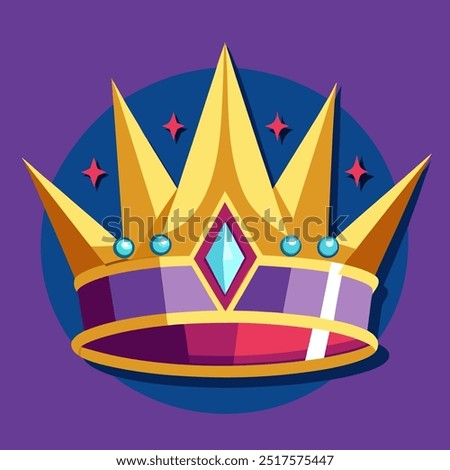 golden crown with diamonds vector illustration