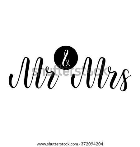 Mr And Mrs Sign. Mister And Missis. Hand-Lettering. Wedding Sign ...