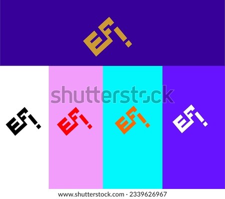 EFi logo identity creative colorful monogram geometric lettering link elegant majesty icon vector template