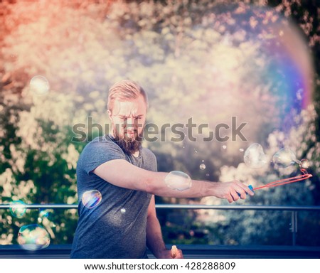 Similar – Image, Stock Photo Soap bubbles in Mauerpark