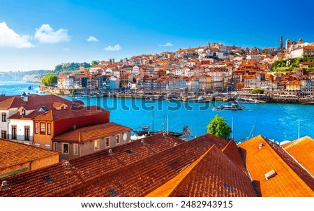 Image, Stock Photo View of the Douro river and the old town of Porto in the north of Portugal