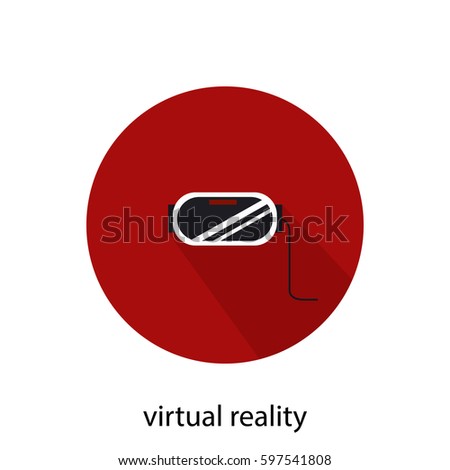 Flat vector illustration icon logo of Virtual Reality Glasses.