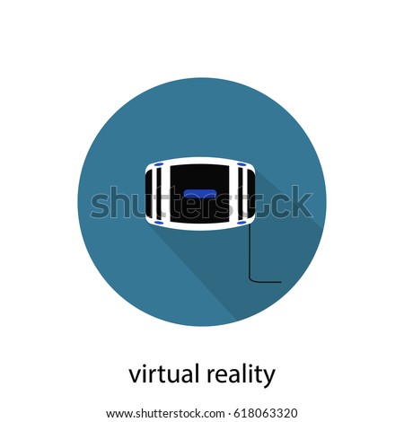 Flat vector illustration icon logo of Virtual Reality Glasses. Set of collection.