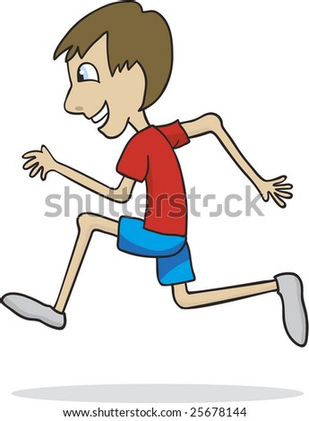 Vector Illustration Of A Boy Running. - 25678144 : Shutterstock