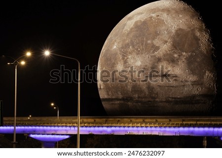 Similar – Image, Stock Photo Supermoon at night