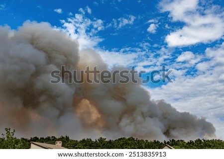 Similar – Foto Bild Gefahr eines Waldbrandes bei großer Trockenheit