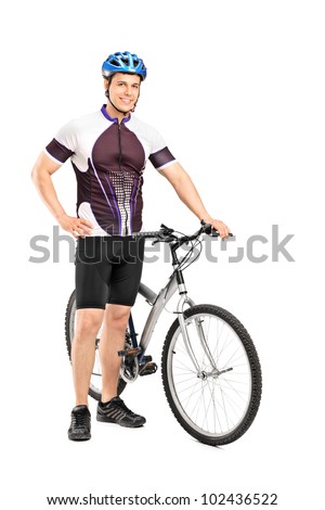 Similar – Image, Stock Photo Man riding bike next to buildings