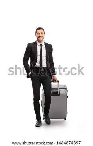 Similar – Image, Stock Photo Stylish businessman with suitcase in city