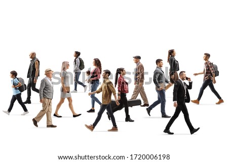 Similar – Image, Stock Photo many people are walking in the Berlin park or sitting on the green areas
