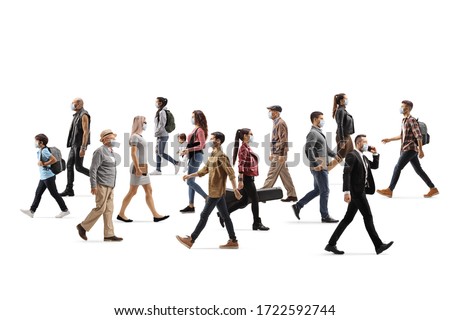 Similar – Image, Stock Photo many people are walking in the Berlin park or sitting on the green areas
