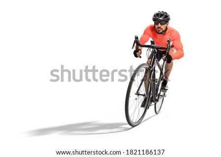 Similar – Image, Stock Photo Professional cyclist riding bike in park