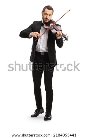 Similar – Image, Stock Photo Man playing violin with face mask