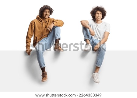 Image, Stock Photo Man sits on a white horse bridled with a bosal and looks for a carrot in his jacket pocket in thanks for the horse carrying him. In the background are blurred autumn trees.