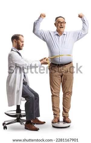 Similar – Image, Stock Photo Elderly man standing on balcony