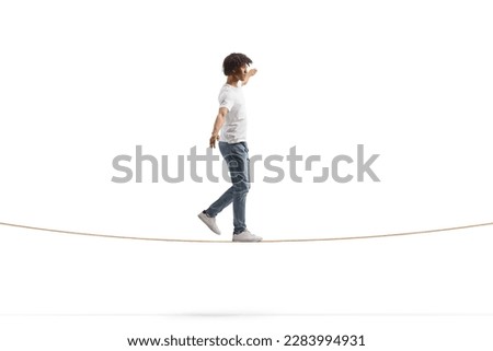 Similar – Image, Stock Photo Walking a tightrope