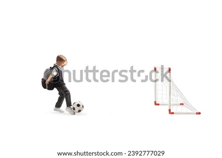 Similar – Image, Stock Photo Mini goals on the football field