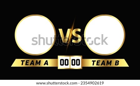 Vector fifa world cup team a vs team b football match scoreboard broadcast.