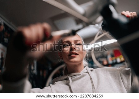 Similar – Image, Stock Photo Focused craftsman repairing handlebar with fire