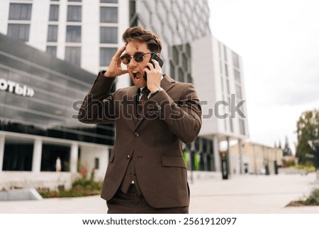 Similar – Image, Stock Photo angry Caucasian Sunglasses