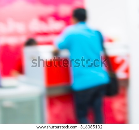 Abstract blur post office counter service.
