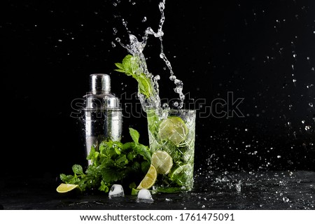 Similar – Image, Stock Photo Mojito cocktail on bar counter