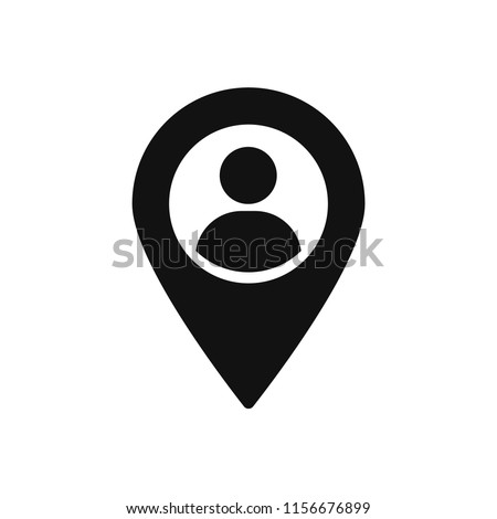 Map marker with a Silhouette of a person, Map pin icon, GPS location symbol, vector illustration Photo stock © 