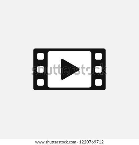 Play icon, Film strip play button, vector illustration