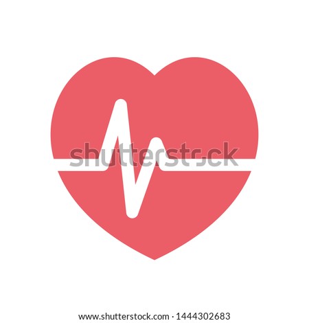 Red heart with pulse / ECG line